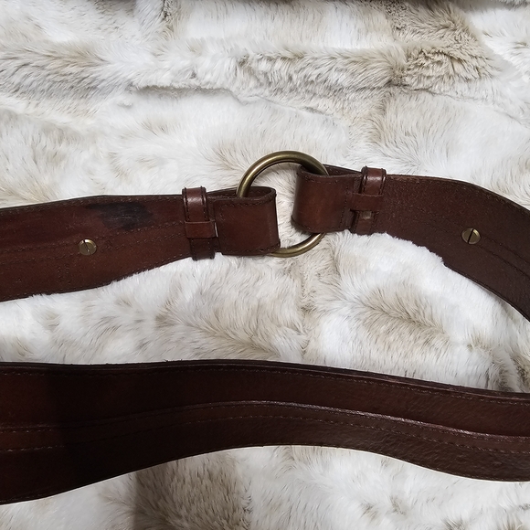 Ralph Lauren Brown Leather Belt with Gold Buckle - Picture 6 of 11